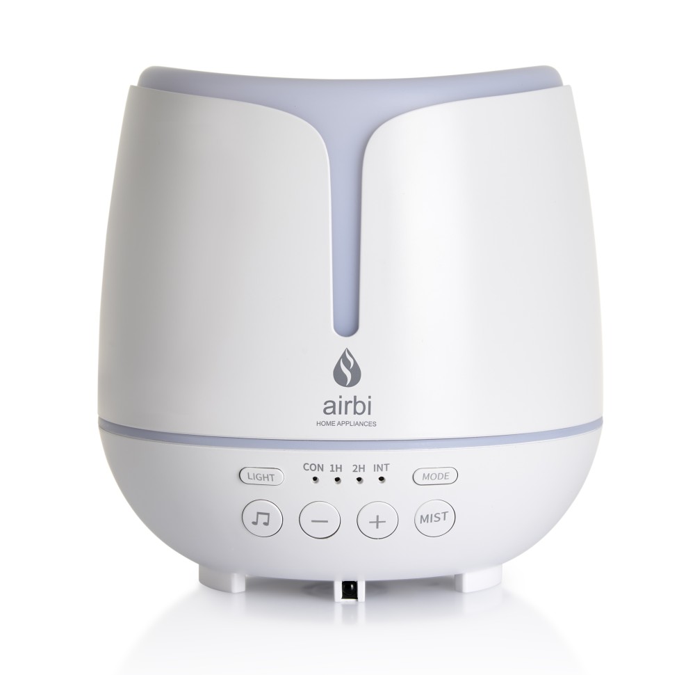 Airbi SONIC - aroma difuzér s bluetooth reproduktorem a osvětlením - bílý